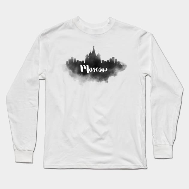 Moscow watercolor Long Sleeve T-Shirt by kursatunsal